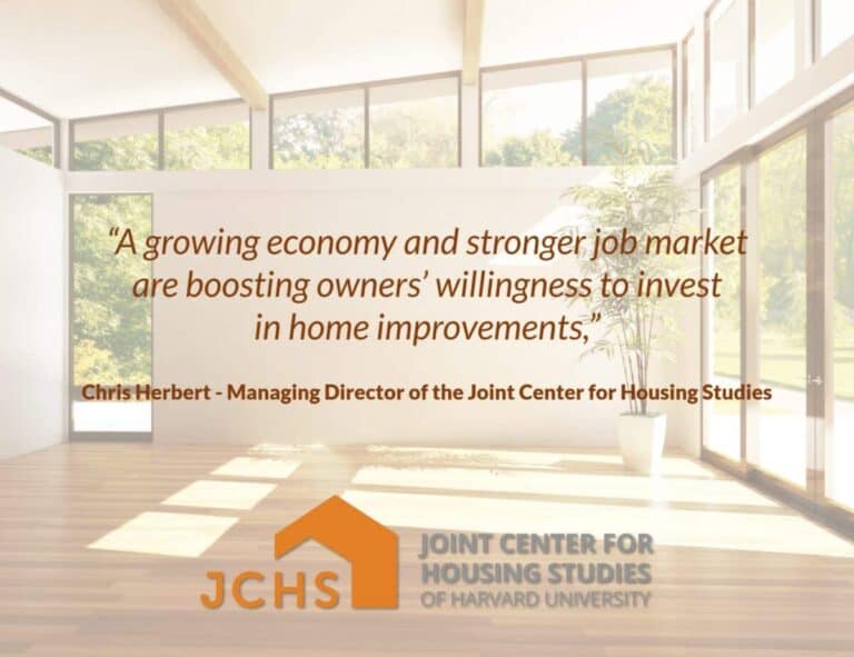 Harvard Joint Center for Housing Studies Forecasts Increased Spending on Remodeling